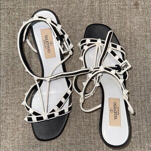 Valentino Women's Strappy Black and White Sandals